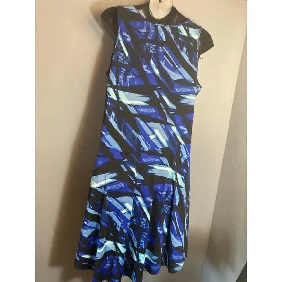 New York collection blue and black sleeveless dress - Picture 3 of 4